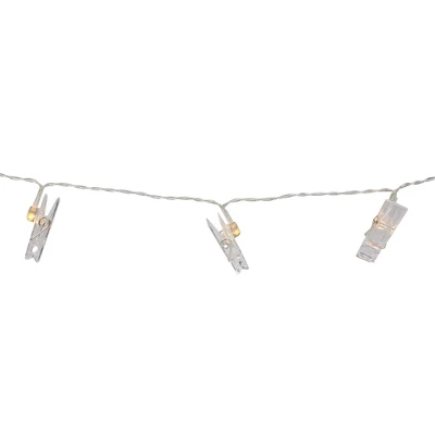 Northlight 15-Count Clear Clothes Pin Photo Holding LED String Lights - 6.5ft, Warm White 1 Northlight 15-Count Clear Clothes Pin Photo Holding LED String Lights - 6.5ft, Warm White