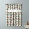 Kate Aurora English Floral Rose Garden Complete 3 Pc Café Kitchen Curtain Tier & Valance Set - 56 In. W X 36 In. L