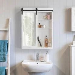 22" X 28" Wexton Decorative Farmhouse Wall Cabinet With Sliding Mirror Door White - Kate & Laurel All Things Decor 7 22" X 28" Wexton Decorative Farmhouse Wall Cabinet With Sliding Mirror Door White - Kate & Laurel All Things Decor -Home Decoration Sale GUEST c52c9803 79a6 4825 ae02 20a55bef7575