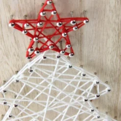Northlight 11” White And Red String Christmas Tree Wall Decor