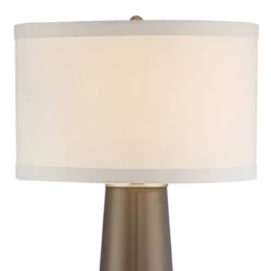 Possini Euro Design Karen Modern Table Lamp 36" Tall Dark Gold Glass With Table Top Dimmer Off White Fabric Drum Shade For Bedroom Living Room Bedside -Home Decoration Sale GUEST c6748c4a c890 438e 979f 021b596a0701