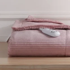 50"x60" Corduroy Striped Electric Heated Throw Blanket - Berkshire Blanket & Home Co.