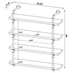 39" Elmcrest 4 Shelf Wall Bookcase With Black Frame - Coaster -Home Decoration Sale GUEST c743b716 4b52 4f37 bc2b d0790a72ac95