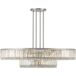 Stiffel Brushed Nickel Chandelier 40 1/4" Wide Modern 2-Tier Frame Clear Crystal 16-Light Fixture For Dining Room House Entryway -Home Decoration Sale GUEST c7c419b8 8817 450f 8b79 048ec5d2ee11