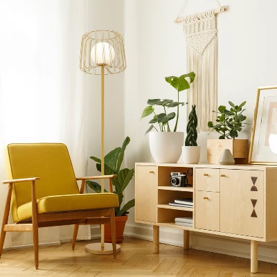 62.75" Lucas Caged Globe Shade Floor Lamp - River Of Goods 5 62.75" Lucas Caged Globe Shade Floor Lamp - River Of Goods - Image 5