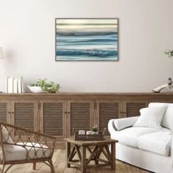 33" X 23" Motion Blur Of Sunset On Coast By Don Paulson Danita Delimont Framed Canvas Wall Art Print - Amanti Art -Home Decoration Sale GUEST c99ff2e9 5ca0 470a b47f 753ce8ff1c16