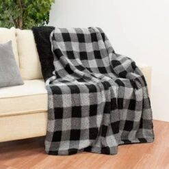 50"x60" Printed Solid Faux Shearling Reversible Throw Blanket - Mantolok -Home Decoration Sale GUEST c9c16ae8 d406 4f62 a1e7 cfc28a56034e