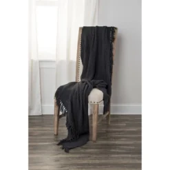 50"x60" Solid Throw Blanket - Rizzy Home -Home Decoration Sale GUEST ca32b431 a65c 444c a5f6 861b6bf1a808