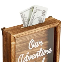 Juvale Our Adventure Travel Fund Bank For Adults, Rustic Wooden Honeymoon Piggy Bank For Wedding Gift, Money Box For Traveling, 7 X 7 In -Home Decoration Sale GUEST ca6402bc c7b9 4db3 9611 5bc47888a0f0