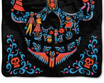 Disney Pixar Coco Family Tree Fleece Super Plush Throw Blanket 46" X 60" (117cm X 152cm) Black 2 Disney Pixar Coco Family Tree Fleece Super Plush Throw Blanket 46" X 60" (117cm X 152cm) Black - Image 2