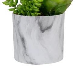 Northlight 6.5" Green Artificial Succulent Arrangement In Faux Marble Pot -Home Decoration Sale GUEST cd2119dd 1c1d 474f aa0a b650b66ac12a