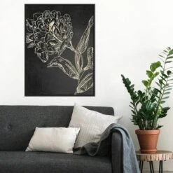 22" X 30" Golden Flower Folklore II By Asia Jensen Framed Canvas Wall Art Black - Amanti Art -Home Decoration Sale GUEST ce8f3ca0 b316 4045 971e 4e90c6f538ce