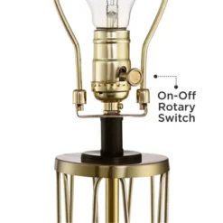 360 Lighting Nathan Modern Table Lamps 25 1/2" High Set Of 2 Gold Metal With USB Charging Ports White Drum Shade For Bedroom Living Room Home Desk -Home Decoration Sale GUEST d0ab47d9 9423 4dea a417 4eb7961b154a