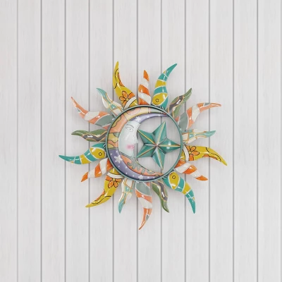 Metal Sun And Moon Indoor Outdoor Iron Wall Decor With Abstract Patterns - Olivia & May 19 Metal Sun And Moon Indoor Outdoor Iron Wall Decor With Abstract Patterns - Olivia & May - Image 19