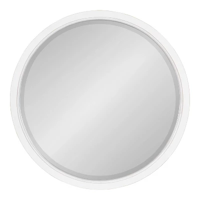 24" X 24" Hogan Round Framed Decorative Wall Mirror White - Kate & Laurel All Things Decor 1 24" X 24" Hogan Round Framed Decorative Wall Mirror White - Kate & Laurel All Things Decor