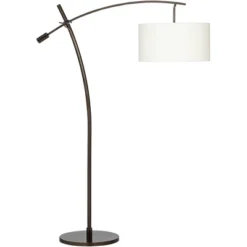 Possini Euro Design Raymond Modern Arc Floor Lamp 69" Tall Bronze Adjustable Boom Arm Off White Linen Drum Shade For Living Room Reading Bedroom Home -Home Decoration Sale GUEST d2da0390 01fe 482b 8caa 0a3f36a8ee53