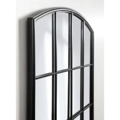 24" X 36" Forsyth Windowpane Arch Mirror Black - Kate & Laurel All Things Decor -Home Decoration Sale GUEST d48a54e2 b4e0 4975 a4ba ff0696999655