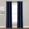 Home Boutique Insulated Grommet Blackout Linen Window Curtain Panel Navy Single 38X84