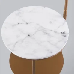 64" Taelyn Contemporary Floor Lamp With Table And Built-In USB Copper/White Marble - Teamson Home -Home Decoration Sale GUEST d8657a8a 2309 4a9b adc8 7a2a8239f514