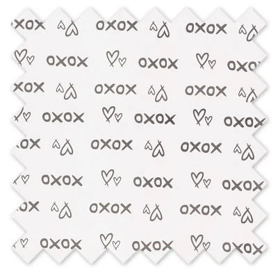 Bacati - Love Grey Kisses N Hugs Cotton Printed Single Window Curtain Panel 4 Bacati - Love Grey Kisses N Hugs Cotton Printed Single Window Curtain Panel - Image 4