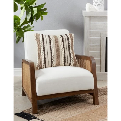 Saro Lifestyle Woven Poly-Filled Throw Pillow With Striped Design 2 Saro Lifestyle Woven Poly-Filled Throw Pillow With Striped Design - Image 2