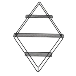 Honey-Can-Do Rhombus Metal Wall Shelf Black -Home Decoration Sale GUEST dd97bc23 0a8a 49e8 a492 0b7145fae758