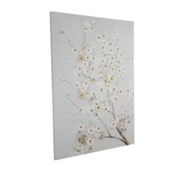 Canvas Floral Branch Wall Decor White - Olivia & May