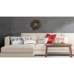 14"x24" Oversized Noel Embroidered Lumbar Throw Pillow Ivory - Evergrace -Home Decoration Sale GUEST dec340b4 f0a4 488d a958 f238222fab04