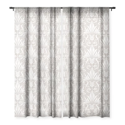 Heather Dutton Delancy Taupe Single Panel Sheer Window Curtain - Deny Designs 2 Heather Dutton Delancy Taupe Single Panel Sheer Window Curtain - Deny Designs - Image 2