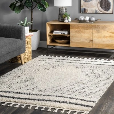 NuLOOM Kiera Moroccan Diamond Tassel Area Rug 1 NuLOOM Kiera Moroccan Diamond Tassel Area Rug