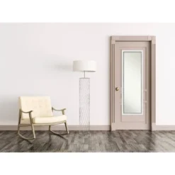 17" X 51" Eva White Silver Framed On The Door Mirror - Amanti Art -Home Decoration Sale GUEST dfc66f81 d5f0 4b8c 92ac c5f9864e0b1a