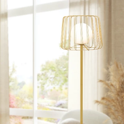 62.75" Lucas Caged Globe Shade Floor Lamp - River Of Goods 2 62.75" Lucas Caged Globe Shade Floor Lamp - River Of Goods - Image 2