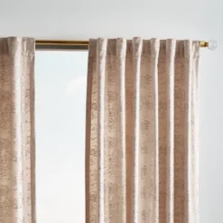 2pk 50"x95" Light Filtering Monroe Metallic Window Curtain Panels Blush - Martha Stewart