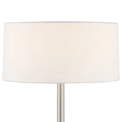 360 Lighting Andre Modern Table Lamps Set Of 2 With Square Risers 28 1/4" Tall Silver Metal USB And AC Power Outlet In Base White Drum Shade For Desk 1 360 Lighting Andre Modern Table Lamps Set Of 2 With Square Risers 28 1/4" Tall Silver Metal USB And AC Power Outlet In Base White Drum Shade For Desk