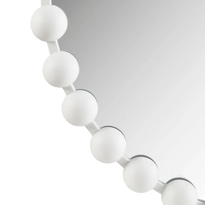 27" Marlowe Beaded Round Wall Mirror White - Madison Park 5 27" Marlowe Beaded Round Wall Mirror White - Madison Park - Image 5