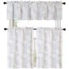 Kate Aurora Brielle Embroidered Linen Kitchen Curtain Tier & Valance Set