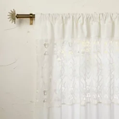 1pc Sheer Banded Geo Macrame Window Curtain Panel White - Opalhouse™ Designed With Jungalow™ -Home Decoration Sale GUEST e45ca8b5 c8fb 4bcd 9418 e1344d66992c