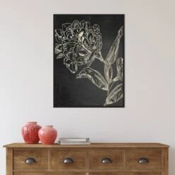 22" X 30" Golden Flower Folklore II By Asia Jensen Framed Canvas Wall Art Black - Amanti Art -Home Decoration Sale GUEST e59b7905 452d 4a41 bbfb 499e9b661ec1