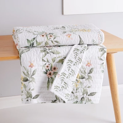 Viviana Floral Quilted Throw - Levtex Home 1 Viviana Floral Quilted Throw - Levtex Home