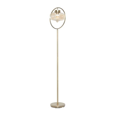 Metal Floor Lamp With Hanging Shade Gold - Olivia & May 5 Metal Floor Lamp With Hanging Shade Gold - Olivia & May - Image 5