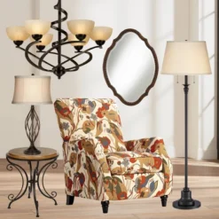 Franklin Iron Works Dark Mocha Chandelier 27 1/2" Wide Rustic Swirling Ribbon Amber Glass 6-Light Fixture For Dining Room House Foyer Kitchen Island -Home Decoration Sale GUEST e8781843 caf1 42e8 86fe bf2eb4ad4b98