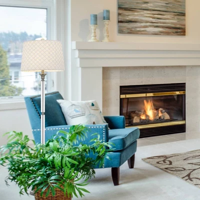 60" Metal/Crystal Contemporary Floor Lamp Brushed Steel - Cal Lighting 4 60" Metal/Crystal Contemporary Floor Lamp Brushed Steel - Cal Lighting - Image 4