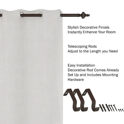 Hastings Home 1 Inch Curtain Rod With Finials (Bronze) 2 Hastings Home 1 Inch Curtain Rod With Finials (Bronze) - Image 2