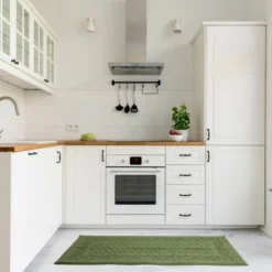 Farmlyn Creek Green Rectangle Rug With Latex Backing, Kitchen Mat, Indoor Outdoor Doormat For Home Entryway (43 X 20 In)