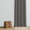 Bacati - Arrows White On Gray Cotton Printed Single Window Curtain Panel