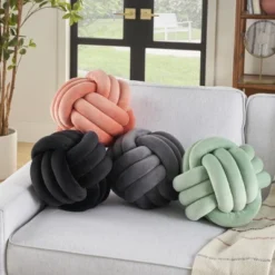 Mina Victory Sofia Infinite Knot Ball 13" X 13" Round Indoor Throw Pillow -Home Decoration Sale GUEST ebef190b 0995 4a44 93b7 3ed4dca046e1