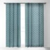 Heather Dutton Solstice Teal Single Panel Sheer Window Curtain 84" X 50" - Deny Designs