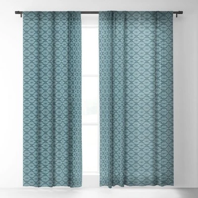 Heather Dutton Solstice Teal Single Panel Sheer Window Curtain 84" X 50" - Deny Designs 1 Heather Dutton Solstice Teal Single Panel Sheer Window Curtain 84" X 50" - Deny Designs