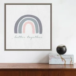 16" X 16" Better Together I By Wild Apple Portfolio Framed Canvas Wall Art Gray Wash - Amanti Art -Home Decoration Sale GUEST ed36db8f 0393 42f5 9973 3b0e6f03df87