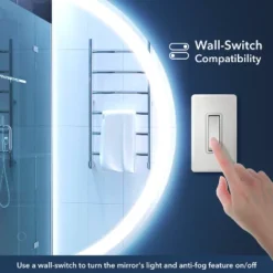 Dane 27" Round Frameless Anti-Fog Aluminum Front/Back-lit Tri-color LED Bathroom Vanity Mirror With Smart Touch Control - JONATHAN Y -Home Decoration Sale GUEST ed89f1ea cfd9 41fc 8a34 2be12af249f4